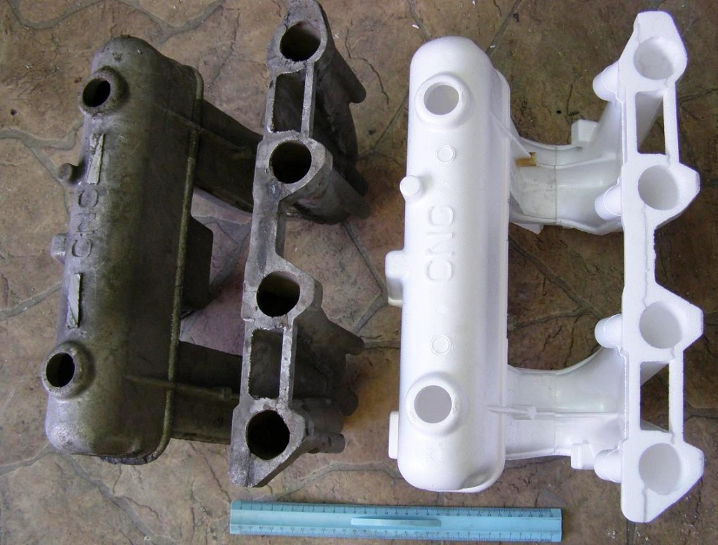 впускной коллектор двигателя внутреннего сгорания - Рис. 3.а Отливки и модели, полученные в пресс-формах
